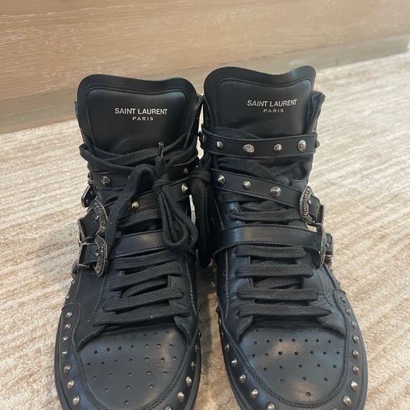 Saint Laurent YSL Men’s Studded Sneakers - Picture 4 of 6